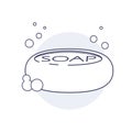 Soap icon, soap bubbles. Royalty Free Stock Photo